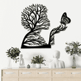 thumbnail image 3 of Metal Wall Art with Woman and Butterfly Tree Design, Decorative Wall Sculpture, 3 of 7