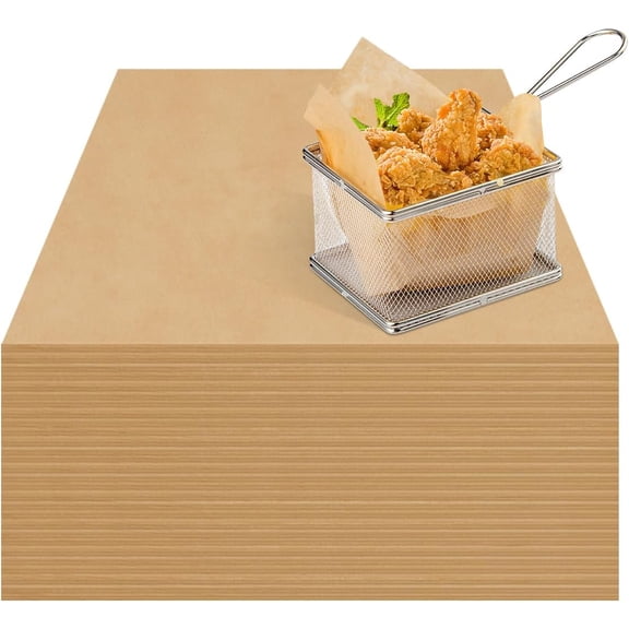 200Pcs Unbleached Wax Paper Sheets for Food Basket Liners, 12 x 16 Inch, Precut Grease Proof Wrapping Paper for Food, Half Sheet Parchment Paper for Baked and Fried food, Not for High Heat