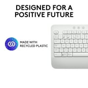 Logitech Signature K650 Comfort Full-Size Wireless Keyboard with Wrist Rest, BLE Bluetooth or Logi Bolt USB receiver, Deep-Cushioned Keys, Numpad, White