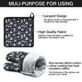 thumbnail image 7 of Dark Blue Princess Castle Pattern Kitchen Oven Mitt and Pot Holder Sets 2 Pcs for Baking, Cooking and Grilling, Heat Resistant Up To 392 °F, 7 of 7