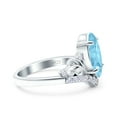 thumbnail image 2 of Art Deco Marquise Wedding Engagement Ring Aquamarine CZ 925 Sterling Silver Size 6, 2 of 6