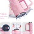 thumbnail image 5 of Unicorn Gifts 40 Ounce Insulated Stainless Steel Tumbler with Handle & Straw Lid - Leakproof Water Bottle Cup for Men & Women, 5 of 6