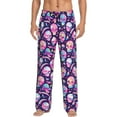 thumbnail image 2 of Picia Skull mushroom colorful cute Mens Soft Woven Cotton Elastic Waistband Sleep Pajama Pant Lounge Sleep Pant With Pockets And Drawstring-X-Large, 2 of 9