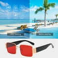 thumbnail image 4 of Gafas de sol de montura metálica - visera de fiesta de moda de pierna ancha - Lentes de plástico con protección UV - Rojo, plata, gris, verde - 15x4x14,7 cm, 4 of 6