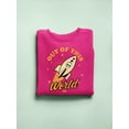 thumbnail image 3 of Out of This World - Alien Emoji Rocket Adventure Graphic Women's Sweatshirt, 3 of 4
