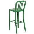 thumbnail image 4 of Flash Furniture Commercial Grade 30" High Green Metal Indoor-Outdoor Barstool with Vertical Slat Back, 4 of 6