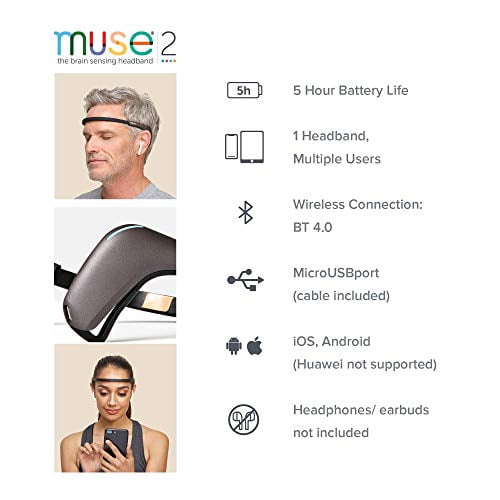 MUSE 2: The Brain Sensing Headband - Meditation Tracker Multi