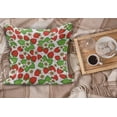 thumbnail image 2 of Spring Fluffy Throw Pillow Cushion Cover, Floral Pattern with Strawberries Flowers and Leaf Season Inspirational Design, Rectangle Accent Pillow Case, 36" x 16", Green Red, by Ambesonne, 2 of 5