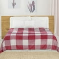 thumbnail image 3 of Unique Bargains Plush Buffalo Reversible Plaid Flannel Fleece Blanket, King, Pink White, 3 of 8