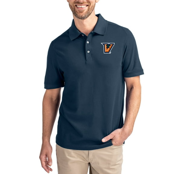 Men's Cutter & Buck Navy Texas-Rio Grande Valley Vaqueros Advantage Eco Pique Tri-Blend Polo