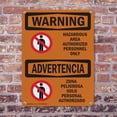 thumbnail image 4 of (2 Pack) Hazardous Authorized Personnel Bilingual OSHA Warning Sign 10 Inch X 14 Inch Indoor / Outdoor Rust-Free Aluminum Metal Signs for Workplace, Workshop, and Construction Site,, 4 of 8