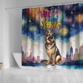 thumbnail image 4 of Happy New Year with German Shepherd Fireworks Holiday Xmas Winter 2025 Shower Curtain Alsatian Dog Lover Gifts Waterproof Bathroom Bathtub Curtain - 00025, 4 of 5