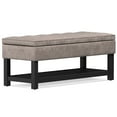 thumbnail image 4 of Simpli Home Cosmopolitan 44" Transitional Rectangle Ottoman Bench in Gray Taupe Faux Leather, 4 of 12