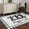 thumbnail image 3 of 2.7'x5' Area Rugs, Easter Indoor Outdoor Area Rug for Living Room Bedroom, Spring Polka Dot Bunny Black Plaid Checkered Washable Bathroom Rugs Kitchen Floor Carpet Mats Home Decor Aesthetic, 3 of 8