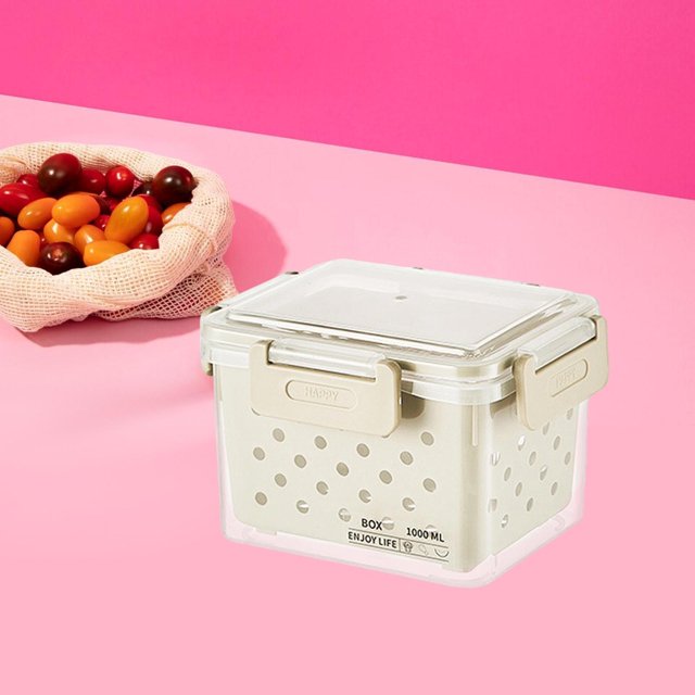 Contenedor de frutas para refrigerador, contenedor de almacenamiento para productos frescos para refrigerador con tapa, de verduras para ensaladas y 125 x 9 x 10 cm