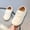 White, variant on Luogg Fashion Autumn Children Girls Sports Shoes Flat Thick Bottom Lightweight Non Slip Lace Up Easy To Wear Mesh Upper Breathable And Comfortable Size 1-1.5 Years Black