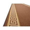 thumbnail image 4 of Custom Size Runner Rug Bordered Greek Key Meander Brown Roll Runner Rug Choice of Your&nbsp;Length by feet&nbsp;Slip Resistant Latex Back Cut to Size Rug Runners Customize in USA Facility, 4 of 9