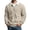 A-Beige453, variant on Men's Waffle Knit Quarter Zip Sweater Oversized Long Sleeve Polo Neck Pullover Jumper Warm Preppy Daily Sweaters
