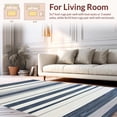 thumbnail image 2 of ODIKA 6'x9' Machine Washable Non-Slip Area Rug, Classic Stripe Mosaic with Band Detailing High Traffic Rug, Navy, 272754, 2 of 7