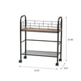thumbnail image 7 of IRIS USA Slim Wood and Metal Rolling Storage Cart, Brown, 7 of 7
