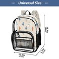 thumbnail image 4 of PVC Transparent Backpacks Clear Backpack for Travel and Outings Simple Rocket Ships Pattern, 4 of 7