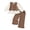 Khaki, variant on Yaoqi 2T Toddler Girl Outfit Set 3T Child Girls Clothing Ruffle Puff Long Sleeves Bowknots Color Block Top Pants 2pcs Clothes Khaki