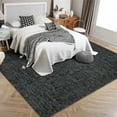 thumbnail image 3 of 5x7 Machine Washable Area Rug for Living Room Non-Slip Stain Resistant Modern Abstract Area Rug Contemporary Solid Foldable Accent Floor Carpet for Dining Room, Black, 3 of 7