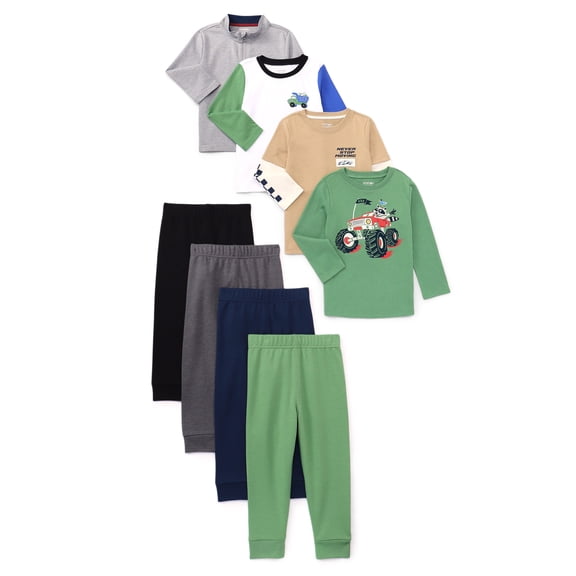 Garanimals Toddler Boy Mix and Match 8-Piece Outfits Kid-Pack, Sizes 18M-5T