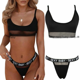 thumbnail image 2 of Ropa interior sexy de estilo europeo y americano, ropa interior sexy con letras huecas y tres puntos para mujer, 2 of 6