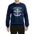 thumbnail image 2 of Wild Bobby, My Savior Is Tougher Than Nails Revelation 1:18, Inspirational Christian, Unisex Crewneck Graphic Sweatshirt, Vintage Heather Navy, Small, 2 of 5