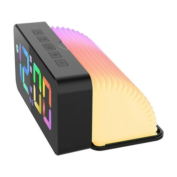 Mauxuk Smart Alarm Clock with Voice Control, Temperature Display, LED Desk Clock, USB Charging, Snooze, Mute, Night Light, 5.7x2.76in, Ideal for Home & Office