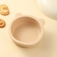 thumbnail image 4 of Nkmbld Silica Bowl Food Grade Cartoons Bear Shape Cutlery Bottom with Suction Cups, Dessert Bowls for Serving Soup, Oatmeal, Pasta and Salad, Beige, 4 of 7