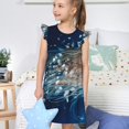 thumbnail image 4 of Fotbe White Jellyfish Dansing in the Ocean Vestido de Dormir para Niñas de 3 a 10 Años, Mangas Cortas, Estilo Princesa, Pijama Camisón con Mangas Voladas-X-Large, 4 of 6