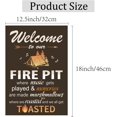 thumbnail image 2 of Welcome To Our Fire Pit Garden Flag Chalet Marshmallows Music Camper Yard Decoration Burlap Decor Rustic Vertical Double Sided for Garden Farmhouse House Yard Lawn Outdoor 12.5 x 18 Inch DIY, 2 of 8