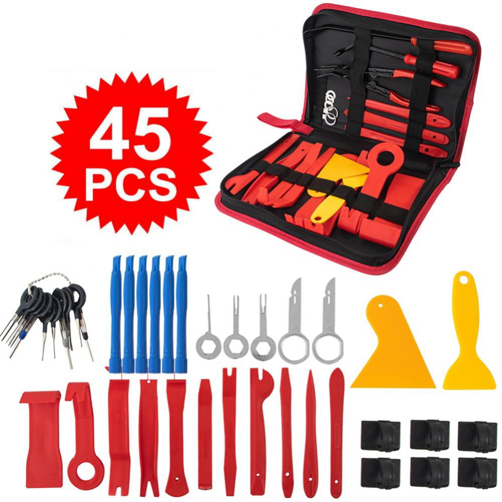 Car Door Trim Interior Clip Panel Dashboard Removal Installation Pry Kits Red 