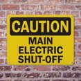 thumbnail image 4 of (2 Pack) Main Electric Shut-Off OSHA Caution Sign 18 Inch X 12 Inch Indoor / Outdoor Rust-Free Aluminum Metal Signs for Workplace, Workshop, and Construction Site, Made in the USA, 4 of 8