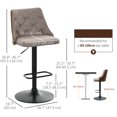 thumbnail image 3 of HOMCOM Tabourets de Bar Hauteur Comptoir Ensemble de 2, Tabourets Pivotants Réglables, 3 of 10