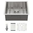 thumbnail image 2 of Kichae  Undermount Bar Sink Stainless Steel Kitchen Sink 15/17/21/23 Inch Silvery Grey 21" x 18", 2 of 5