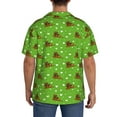 thumbnail image 3 of Gukieu dogs on a green background Print Men's Short-sleeved Shirts, Button-down Pocket Shirts, T-shirts, Beach Vacation Travel Summer Clothing-Small, 3 of 5