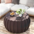 thumbnail image 4 of FFH 35.43" Coffee Table for Living Room, Modern Patio Coffee Table, Waterproof, Durable MgO Cement Design, Brown, 4 of 13
