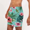 thumbnail image 5 of Odeerbi Mens Swim Trunks Hawaiian Tropical Print Bord Shorts Summer Beach Swimming Trunks Loose Beach Shorts with Pocket Swimming Pants Green, 5 of 6