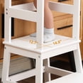 thumbnail image 6 of Kitchen Step Stool for Toddlers, Montessori Kids Learning Stool,Baby Standing Tower for Counter,Children Standing Helper (White), 6 of 10