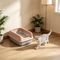 thumbnail image 6 of Open Top High Side Cat Litter Box, Semi-Enclosed Removable Pet Litter Tray, High-Sided Design Prevents Urine Leakage, Non-Stick, Easy to Clean, Indoor Cats Litter Pan, 6 of 6