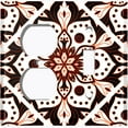 thumbnail image 4 of Metal Light Switch Plate Cover White Red Mandala Flower Tile Pattern MDL029, 4 of 13