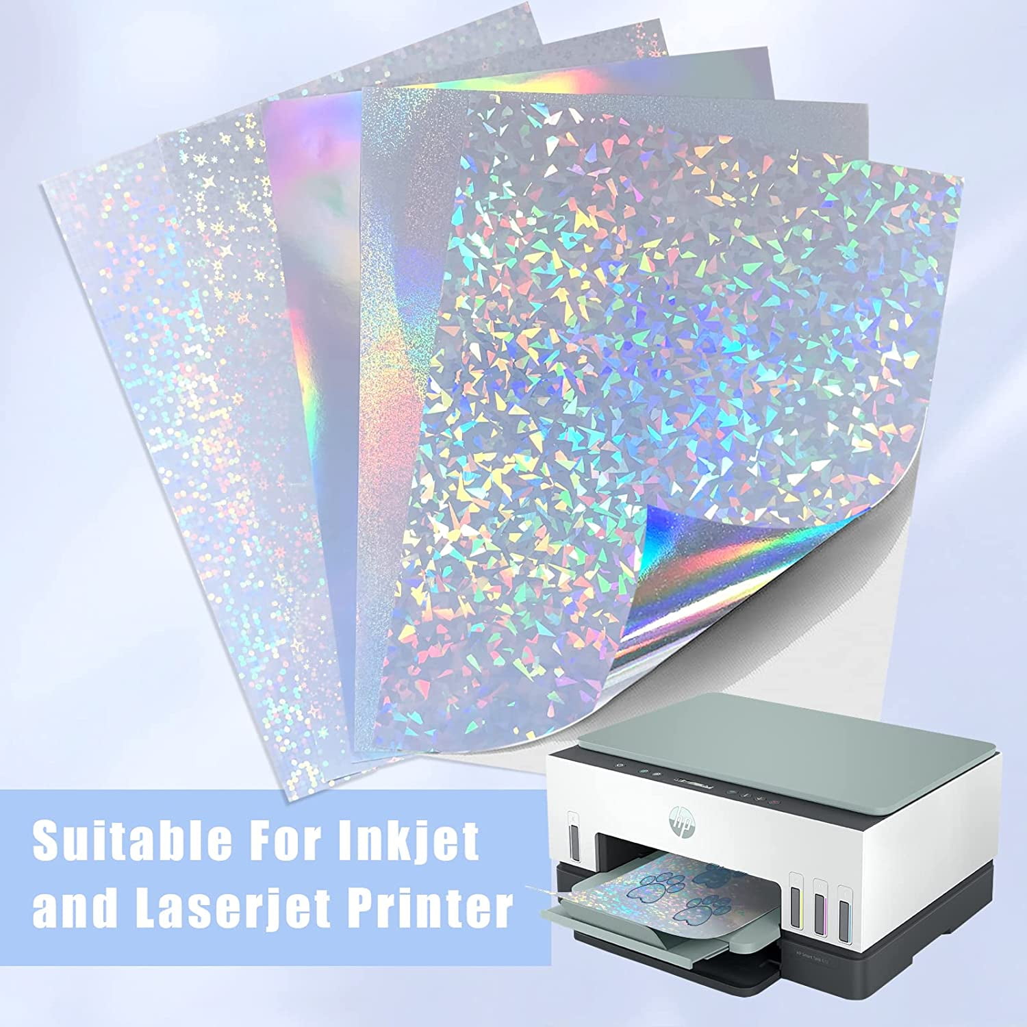Uinkit Premium Clear Vinyl Sticker Paper for Inkjet Printer - Bulk Pack 100 Sheets  Clear Waterproof