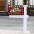 thumbnail image 2 of Cubierta de buzón de correo con diseño de feliz Navidad, corona navideña de invierno, cubierta de buzón de correo con cuadros rojos de búfalo, decoración para jardín, patio, casa de campo, cubierta, 2 of 8