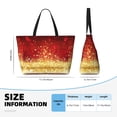 thumbnail image 2 of Yiaed Red Gold Glitter Print Large Capacity Beach Travel Bag - Waterproof Zipper Vacation Tote for Sandproof Storage, and Camping, 2 of 5