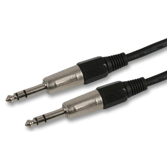 PRO SIGNAL - 6.35mm (1/4") Stereo Jack Plug to Plug Lead, 3m Black