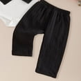 thumbnail image 5 of Emitonse Toddler Boys Suit with Suspender Boys Formal Vest Suit Babys First Birthday Gentlemans Bow Tie Overalls Suit Piano Performance Outfit Black,Size 6-9 Months, 5 of 5