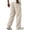 Khaki, variant on Yungyresw Men's Solid Linen Casual Pants Breathable Lightweight Athletic Trousers With Multi Pockets Relaxed Fit Work Trousers Black L